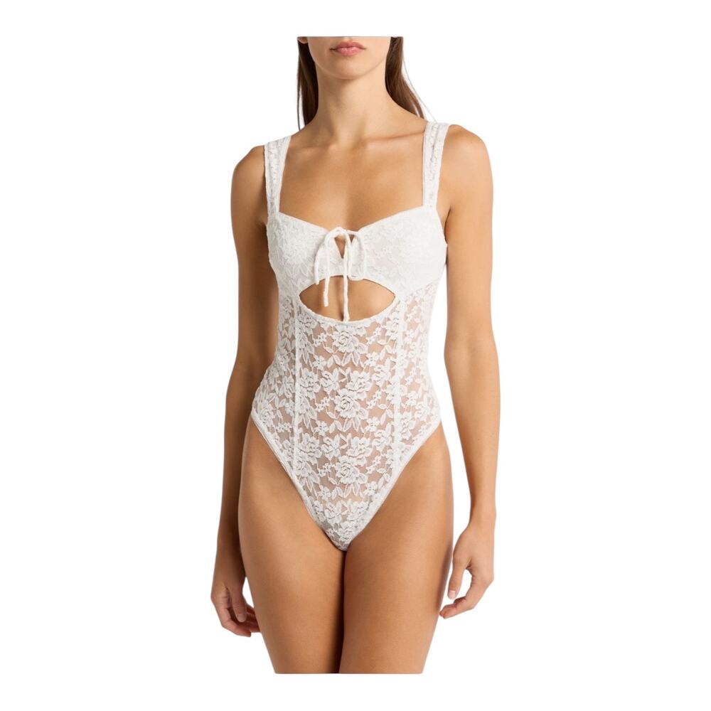 Intimately Free People bodysuit Strike a Pose Lace white size X-Large XL